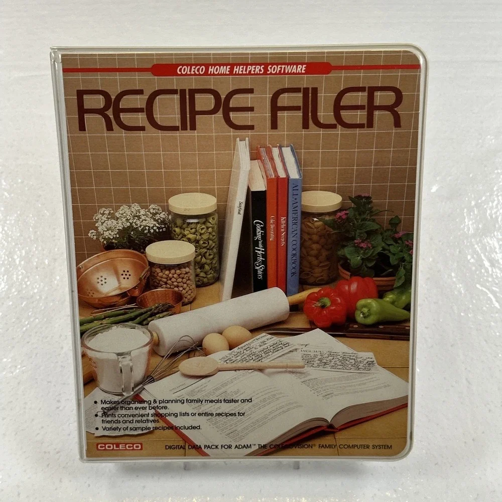 Vintage Recipe Filer Coleco Home Helpers Software For Adam Computer Complete